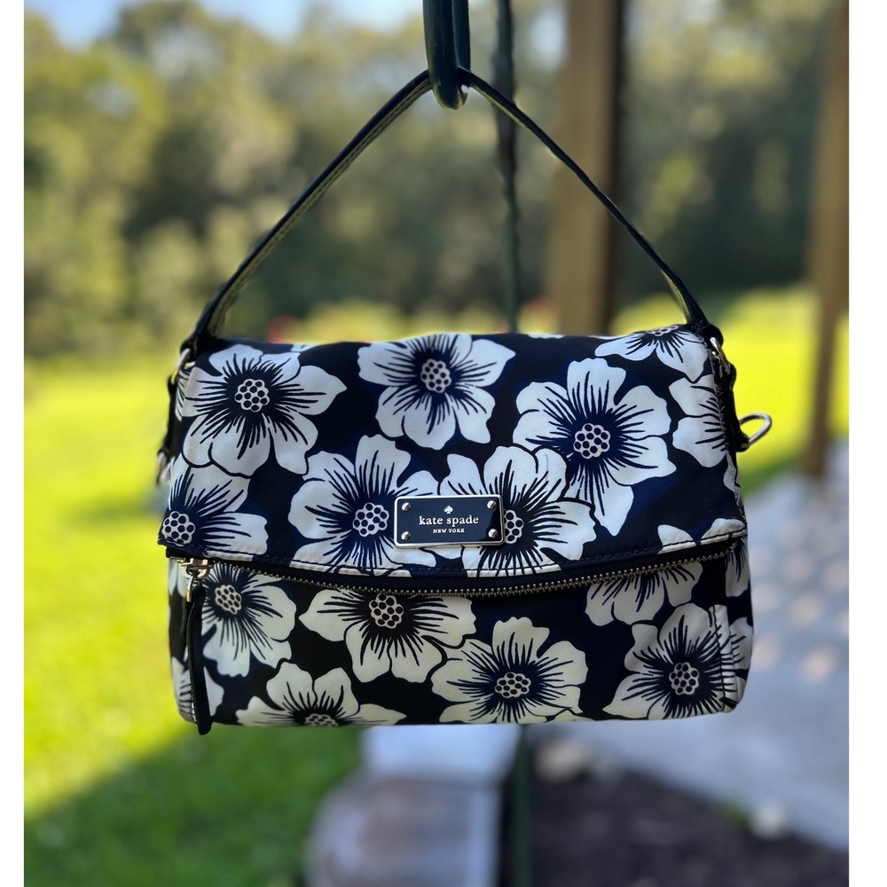 Kate Spade Bag Blake Avenue Miri Falling Daisy Navy Floral Shoulder Handbag